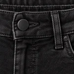 Jean Crom skinny de tiro alto, negro — detalle